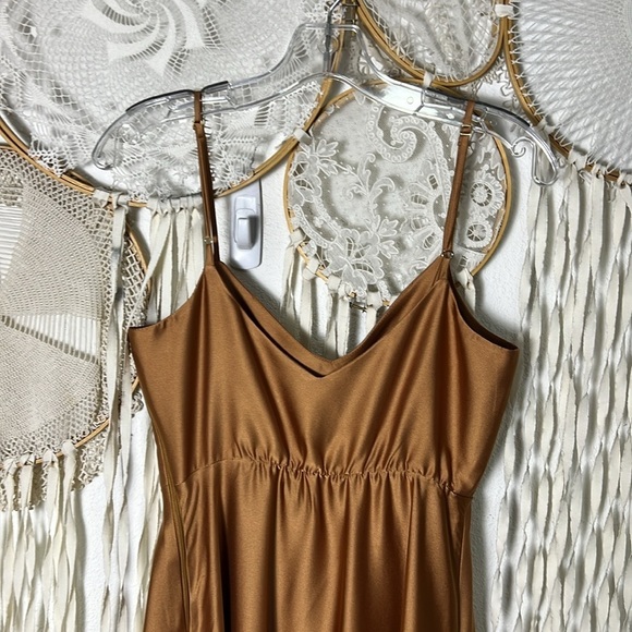 Show Me Your MuMu Faith Maxi Dress in Copper Luxe Satin Size Small - Picture 4 of 13